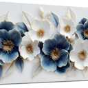 Large Canvas Wall Art for Living Room Blue and White Floral Print Painting wall Decor for Bedroom Office Modern Home Botanical Framed Wall Decorations Artwork Size 20x40 Ready to Hang
