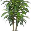 Artificial Plants,4FT Dracaena Tree Faux Plants with White Taper Planter,Tall Fake Plant for Indoor,Fake Tree for Home Decor Office Living Room Porch