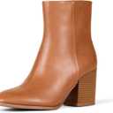 Amazon Essentials Women's Clean Heel Ankle Boots with Side Zipper, Memory Foam Insole, size 6.5