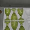 Chaos Coordinator Green Wine Glasses set of 6, vintage Green glassware, colored drinking glasses for a baby shower, wedding, birthday or fancy glassware for everyday,10.5 OZ.