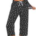 ENJOYNIGHT Women's Capri Pajama Pants Lounge Causal Bottoms Print Sleep Pants (X-Large)
