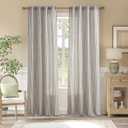 jinchan Linen Curtains Charcoal Grey on Beige Striped Curtains for Living Room Bedroom Ticking Stripe Light Filtering Farmhouse Cottage Core Rustic Back Tab Window Treatment 2 Panels 84 inches Long
