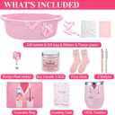 Patelai Nurse Graduation Gift Basket for Women 9 Pcs Nurses Graduation Gift Set with 12oz Tumbler Candle Makeup Bag Socks Badge Reel Pens Woven Basket & Greeting Card Nursing Grad Gifts(Pink)