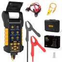 AUTOOL Car Battery Tester 12V 24V Automotive Battery Load Tester with Printer 20-2000CCA Alternator Tester, Cranking & Charging & Leakage Test, 3.2" Screen with Data Review Reverse Polarity Protection