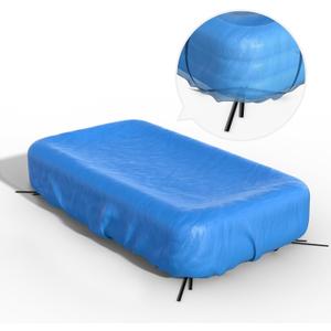Reinmoson Inflatable Pool Cover Rectangular Fits Pool Under 130" L x 84" W, 20s Easy Set by 1 Person Built-in Elastic & Integrated Cord 10' x 7' Rectangle Pool Cover Above Ground