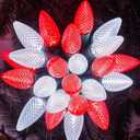 Brightown C9 Christmas String Lights, Red and Pure White Commercia Outdoor Christmas Lights with 150 Strawberry C9 LED Bulbs, Waterproof Extendable UL Certified for Party Holiday Indoor Xmas Decor