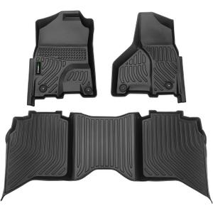 ANBINGOFit for Dodge Ram Floor Mats 2013-2018 Ram 1500/2500/3500 Crew Cab,for 2019-2024 Dodge Ram 1500 Classic Crew Cab 4 Full Size Doors All Weather Rubber Mat for Ram TPE Car Mat Rugs for Ram