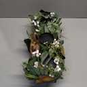 Candle Holders Centerpiece for Table,3 Wick Candle Holder with Gypsophila Artificial Flower,Artificial Magnolia,Freesia and Holly Berries for Table Centerpiece Decor,Dining Room Decor,Desktop Decor