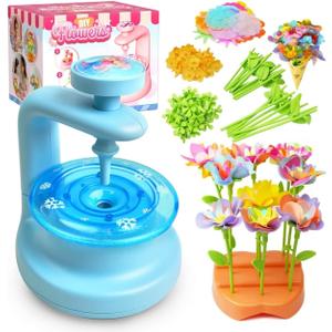 VNLINA DIY Fabric Flower Bouquets Toys Crafts for Girls, Arts and Crafts for Kids Ages 4-8 8-12, Perfect Holiday Party Activity Toy, Birthday Gifts for Girl (Blue)