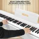 Digital Piano 88 Keys Semi-Weighted Full Size Keyboard for Beginners, Electric Piano with MIDI, Pedal, Keyboard Piano 800 Tones, 600 Rhythms, Dual Speakers, Recording Function (White), 14.6 x 51.6 x 30.7 inches