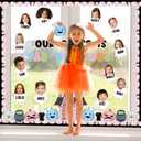 Halloween Ghost Bulletin Board Set Classroom Decorations Boho BOO Ghost DIY Photos Paper Cutouts Halloween Spider Bat Cutting for School Holiday Back to School Teacher Nursery Classroom Wall Decor