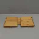 Relaxdays Folding Toilet Stool, Chair Support Toilet Stool Adult Bamboo, H x W x D: 19 x 48.5 x 20 cm, Natural