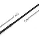 Bag Genuine Leather Chain Shoulder Straps Adjustable,Purse Straps Replacement Crossbody for Handbags(Black-S)