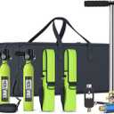 Mini Scuba Tank S300 Scuba Tank 0.5L Capacity Up to Support 10 Minutes Breathing Diving Tank Portable Pony Bottle for Underwater Shooting/Underwater Rescue Reusable Backup Air Tanks