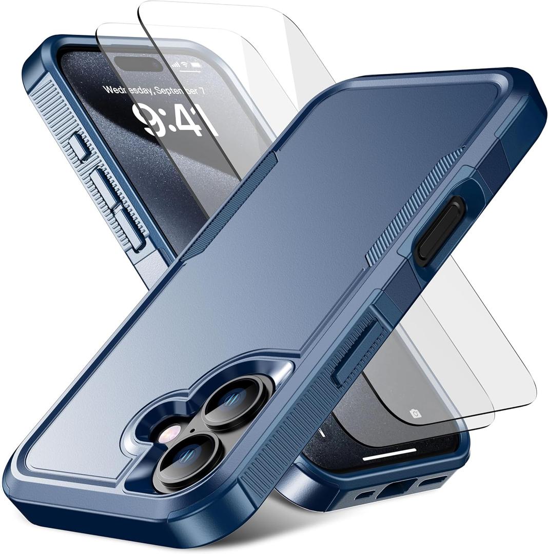 RonShieh for iPhone 17 Case [Shockproof] [Dropproof] [Heavy Duty Protection] [Pocket-Friendly] Slim & Tough Non-Slip Protective Phone Cover for iPhone17 6.3inch, Blue