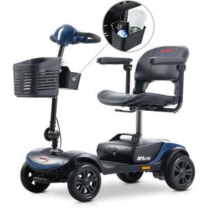 Christmas Gift for Mom Dad Parents Metro Mobility Scooters-4 Wheel Electric Powered Folding Mobility Scooter for Adults Seniors-265 lbs Max Weight-Long Range Power Extended Battery-M1 Lite Blue