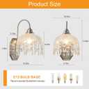 2-Pack Modern Wall Sconce, Glass Crystal, Nickel Sconces Wall Decor Set of 2 Finish, for Bedroom Bathroom Hallway Living Room, 2 units