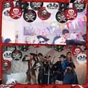 Panelee 12 Pcs Pirate Theme Paper Lanterns Birthday Party Decorations 8 Inch Hanging Round Paper Lanterns for Halloween Party Decorations Holiday Indoor Outdoor Ceiling Ornament Supplies