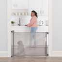 Regalo Safety 50" Extra Wide Retractable Baby Gate, Mesh Safety Gate for Doorways, Hallways & Bottom of Stairs, Hardware Mounted Gate for Babies, Toddlers & Pets, Lock Indicator Window, Gray
