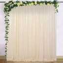 ShinyBeauty Sequin Backdrop 4FTx7FT Ivory Sequence Backdrop Curtain Wall 7FT Long Birthday Party Event Supplies Shimmer Photo Booth Background Sparkly Fabric Backdrop for Wedding Prom Banquet Decor (48"W x 84"L (Pack of 1))