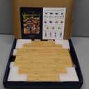 Charcuterie Boards Gift Set, Chezerra Bamboo Cheese Board Set, Folding Cheese Board with Handle, Cheese Knife Set - Unique White Elephant, House Warming, Wedding Gift, Portable Outdoor Cheese Plate