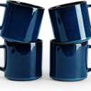 famiware Nature Coffee Mugs Set of 4, 14 oz Coffee Mug Set, Coffee Cups with Handle for Coffee, Tea, Cocoa and Milk, Microwave and Dishwasher Safe, Midnight Blue