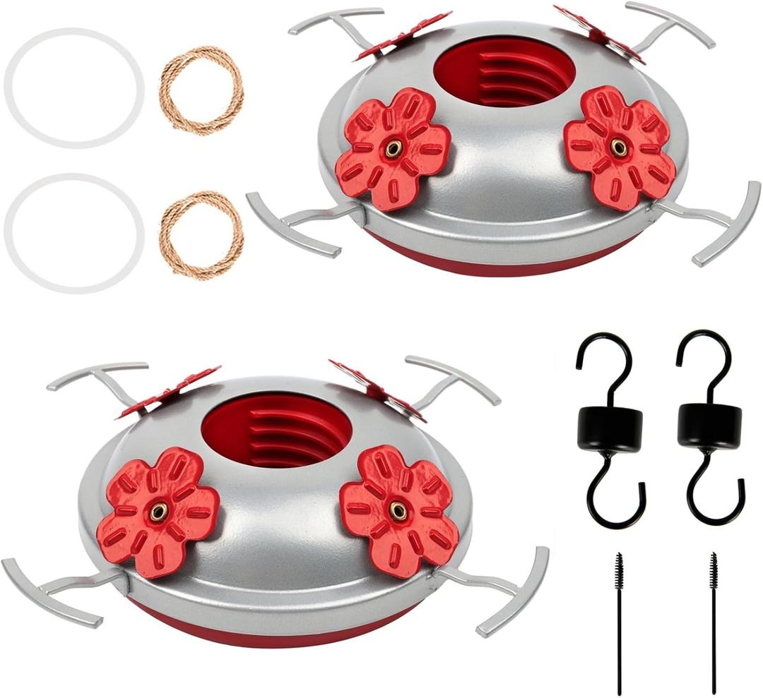 Hummingbird Feeder Accessories Set - Includes Base, Moat Hook, Seal Rings, Brushes and Burlap Lanyard