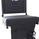BRAWNTIDE Wide Stadium Seat - Extra Thick Cushion, Great Back Support, Lightweight Chair, Multiple Storage Pockets, Compact, Ideal for Sporting Events (Black)