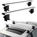 Universal Roof Rack Thick Aluminum Cross Bars,Adjustable Lockable Roof Rack Compatible for Vehicle Without Side Rails255 LBS Load Capacity,Silver