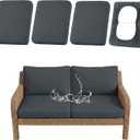Hyha Waterproof Outdoor Cushion Covers for Patio Furniture, Stretch Patio Chair Cushion Slipcovers, Coated UV Resistant Replacement Seat Covers, Solid Color (Dark Grey, 4PC)