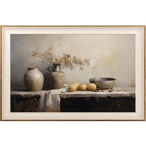 ASTRDECOR Framed Kitchen Wall Art Prints, Rustic Kitchen Farmhouse Wall Decor Living Room, Vintage Jars Still Life Oil Painting Dining Room Wall Decor, Fruits Botanical Canvas Wall Art-20''x 30''