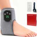 Ankle Massager for Pain Relief with Hot Compress Function, 3-Level Adjustable Heat & Vibration, Smart Timer, Touch Screen, Compact & Portable for All Ages (1pc)