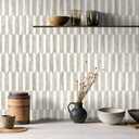 Vamos Peel and Stick Backsplash Seamless Tile for Kitchen and Bathroom, White and Beige Slate PVC Mixed Light Gold Self Adhesive Fish Scale Metal Mosaic Tiles (10 Sheets)