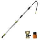 Gutter Cleaning Tools from The Ground, 12FT(20FT Reach) Rain Cleaner with Bendable Wand and Quick Connect Adapter for Garden Hose