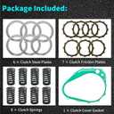 Extra Plate Friction Steel Clutch Plates & Gasket Kit Fit for Suzuki 1997-2004 Marauder 800 VZ800, 21442-37401 21451-14A00 Clutch Kit