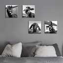 Black and White Wall Art Animal Wall Decor Horse Donkey Sheep Cow Canvas Pictures Prints Funny Decor Posters for Mens Bedroom Office Farmhouse Decoration Stretched Framed Ready to Hang 1212 inch4