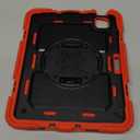 Timecity Protective Case for iPad Pro 12.9 inch 6th/ 5th/ 4th/ 3rd Generation, with Strong Protection, Screen Protector, Hand/Shoulder Strap, Rotating Stand, Pencil Holder - Red