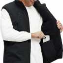Men's Outerwear Vests Winter Vest Warm Water-Resistant Fleece Lined Mock-Neck Casual Outdoor Sleeveless Jacket (Black, M)
