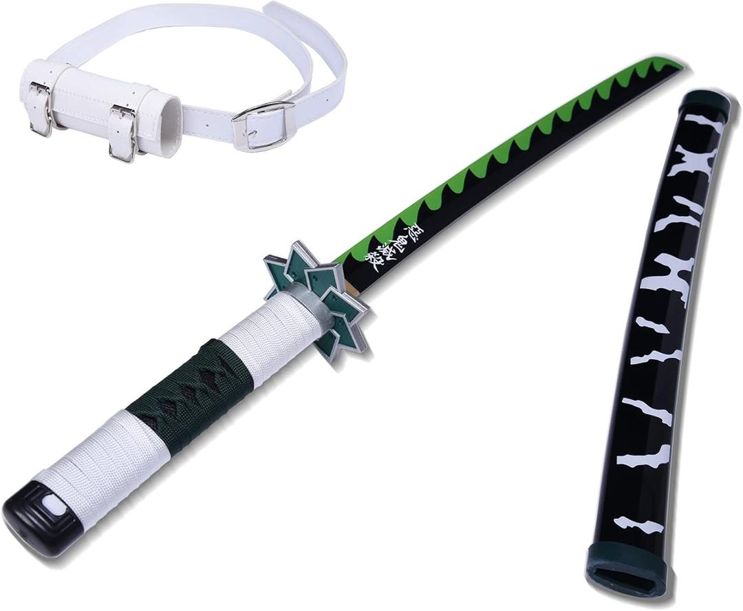 31inch Cospaly Sword Anime Replica Sword Suitable for Character Dress up, Anime Lovers Collection Decoration, not Sharp (Green)