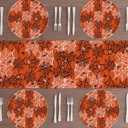XCHI Spooky Orange and Black Spider Web Halloween Round Placemats Set of 4 Table Mats for Party Home Kitchen Dining Table Decorations 14x14 Inch