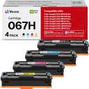 067H Toner Cartridge Set 4 Pack Replacement for Canon 067 067H Color imageCLASS LBP633Cdw MF656Cdw LBP632Cdw MF653Cdw MF654Cdw Printer Ink (1BK/1C/1M/1Y)