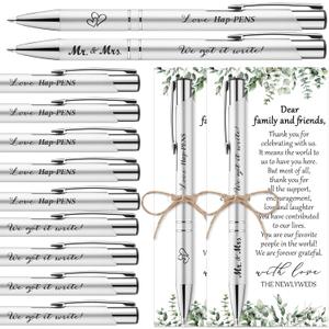 50 Sets Wedding Favors for Guests Includes 50 Black Ink Retractable Ballpoint Pen 50 Thank You Cards 50 Organza Bag with Hemp Rope Bridal Shower Favors Bridal Shower Gifts for Party Supplies