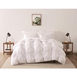 TRULY SOFT Cloud Puffer White Microfiber 3-Piece Full/Queen Comforter Set, Solid Themed, for Men and Women, Oeko-TEX Certified Confidence
