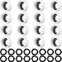 Mudder 16 Pcs Garden Hose Caps Sprinkler Cap Plastic Garden Spigot Cover Female End Fitting Cover with 16 Pieces Gaskets for 3/4 Inch GHT Yard Hose (White)