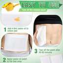 Geiserailie 50 Pcs Castor Oil Pack Wrap Bulk Disposable Leak Proof Organic Cotton Castor Oil Patches Self Adhesive Pads for Belly Waist Stomach Knee Back Neck Arm(6.3 x 11.8 Inches)