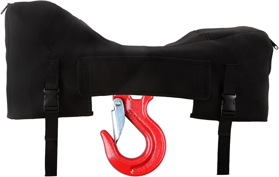 Winch Cover, Heavy Duty Waterproof Universal Winch Protection Cover, Ideal for Electric Winches 8500-13500 lbs, Sunproof UV Resistant Tear Resistant Durable, Indoor/Outdoor (Black)