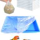 50 PCS Disposable Bird Cage Liners Clear Plastic Parakeet Cage Liner Parrot Cage Tray Liners Universal Film Bird Cage Accessories for Finches Canaries Cockatiels Birdcage