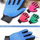 Efficient Pet Grooming Glove - Gentle Shedding Brush for Dogs, Cats, Horses, & more with Long & Short Hair - Right Hand Only (Green)