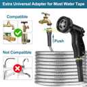 Stainless Steel Garden Hose 75ft Heavy Duty Metal Water Hoses with 10 Function Water Hose Nozzles for Yard Outdoor