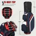 Cart Golf Bag 15 Way Organizer Divider Top Golf Club Bags Lightweight Golf Cart Bags for Men Women with Cooler, Rain Cover